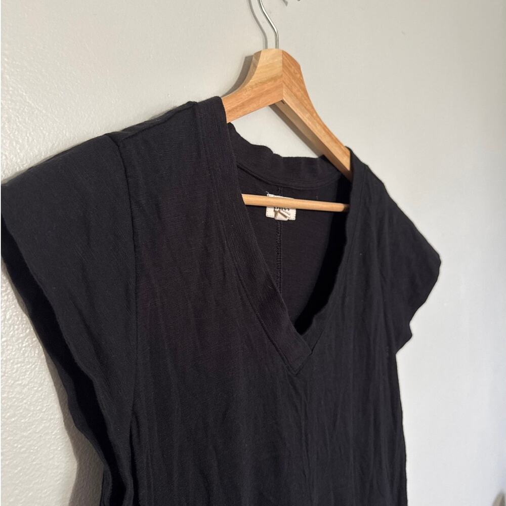 Women's Size L Pact Black T-Shirt V-Neck Dress Organic Cotton Pockets Natural - Picture 4 of 8